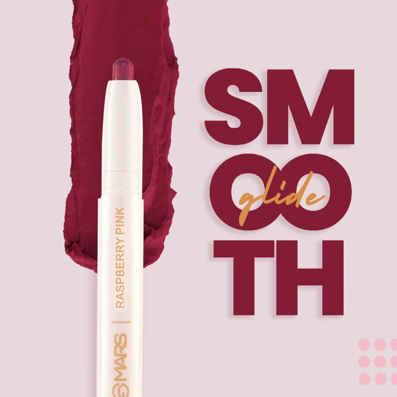 MARS Retractable Poppins Long Lasting Lip Crayon | Matte Finish | Smudge Proof & Kiss Proof Crayon Lipstick for Women (1.3 gm) (14-DRIPPING SYRUP) thumbnail 7